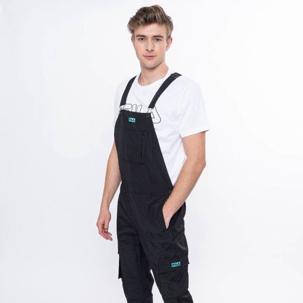 Fila Roger Dungaree Men's Pants - Black,NZ 134-10457